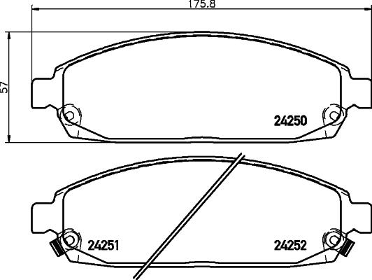 8DB355012101 HELLA Передні гальмівні колодки