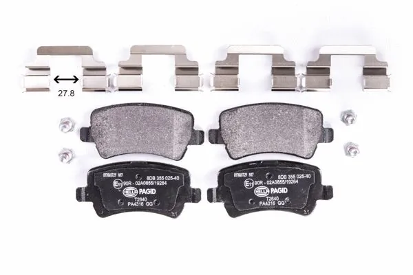 Задні дискові колодки HELLA 8DB355025401