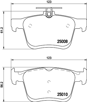 8DB355020271 HELLA Колодки гальмівні задні, дискові