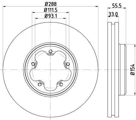 8DD355120111 HELLA Гальмо дискове переднє