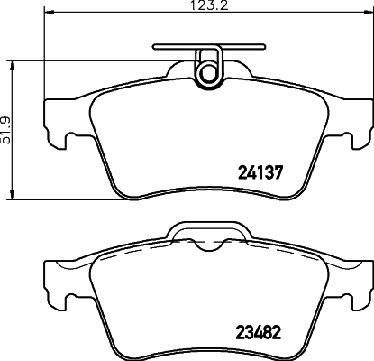 8DB355011731 HELLA Колодки гальмівні задні, дискові