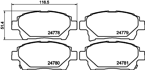 8DB355014601 HELLA Передні гальмівні колодки