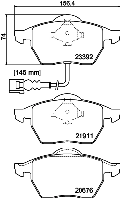 8DB355008471 HELLA Передні гальмівні колодки