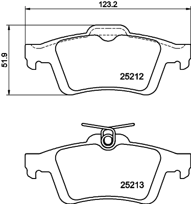 8DB355015761 HELLA Колодки гальмівні задні, дискові
