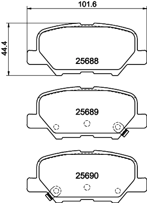 8DB355020291 HELLA Колодки гальмівні задні, дискові