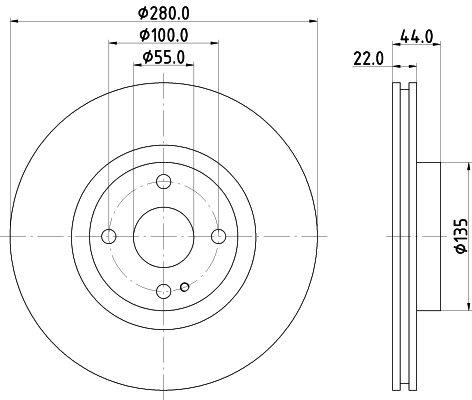 8DD355131921 HELLA Гальмо дискове переднє
