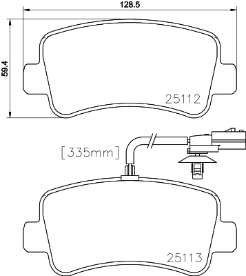 8DB355015301 HELLA Колодки гальмівні задні, дискові