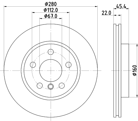 8DD355123481 HELLA Гальмо дискове переднє