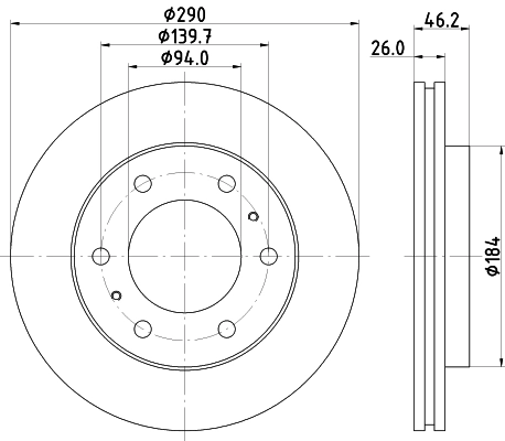 8DD355118631 HELLA Гальмо дискове переднє
