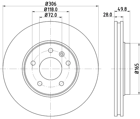 8DD355108951 HELLA Гальмо дискове переднє