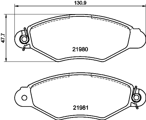 8DB355012711 HELLA Передні гальмівні колодки