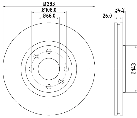 8DD355108371 HELLA Гальмо дискове переднє