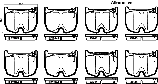 8DB355010381 HELLA Передні гальмівні колодки