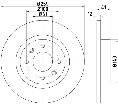 8DD355115271 HELLA Гальмо дискове переднє