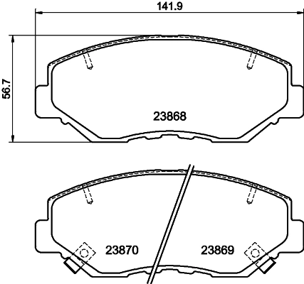 8DB355010231 HELLA Передні гальмівні колодки