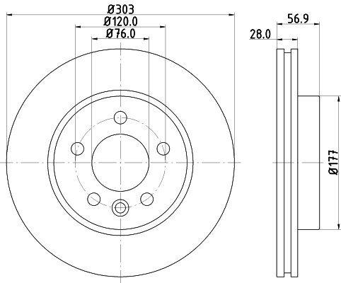 8DD355129211 HELLA Гальмо дискове переднє
