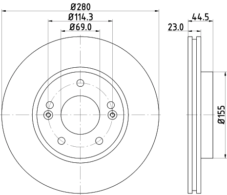 8DD355118371 HELLA Гальмо дискове переднє