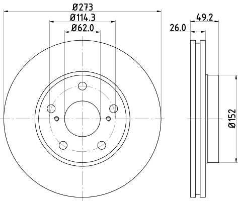 8DD355118951 HELLA Гальмо дискове переднє