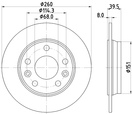 Купити 8DD355133761 HELLA Диск заднього гальма