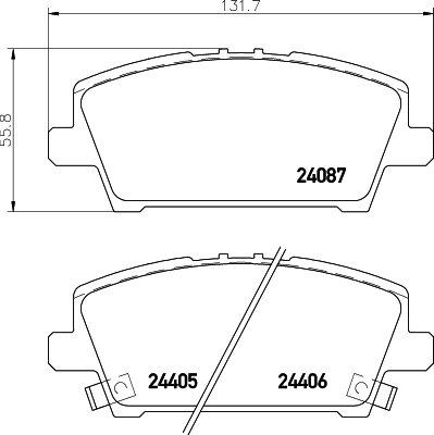 8DB355006911 HELLA Передні гальмівні колодки