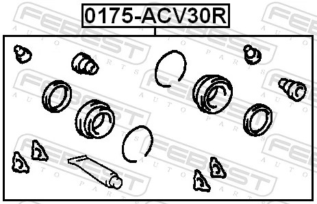 0175ACV30R Febest Ремкомплект заднього гальмівного супорта