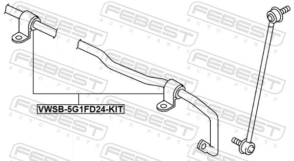 VWSB5G1FD24KIT Febest Ремкомплект переднього стабілізатора