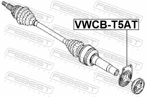 VWCBT5AT Febest Підвісний підшипник передньої піввісі