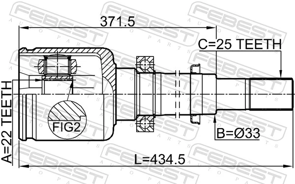 2411FLURH Febest ШРКШ внутрішній, передній, правий