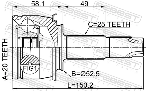 95090829 General Motors ШРУС зовнішній задній