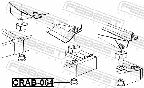 CRAB064 Febest Подушка передньої балки
