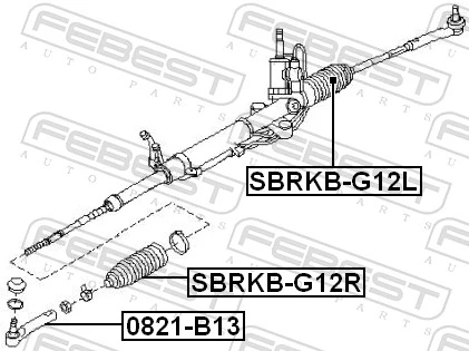 SBRKBG12L Febest Пильник рульового механізму/рейки, лівий