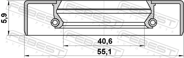 95GDY42550606X Febest Сальник задньої маточини
