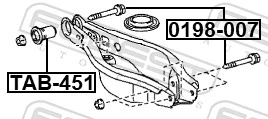 0198007 Febest Болт кріплення амортизатора заднього