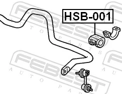 HSB001 Febest Втулка стабілізатора переднього