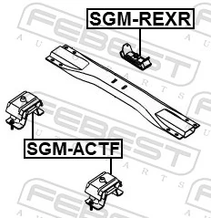 SGMREXR Febest Задня подушка двигуна
