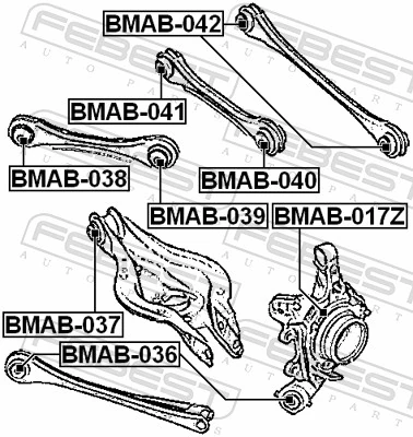 BMAB038 Febest Сайлентблок тяги поперечної, задньої підвіски