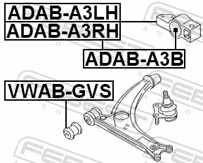 Сайлентблок нижнього важеля передньої підвіски Audi A3 Sportback хетчбек (8PA) (2004 - 2015) ціна, від 19.16 USD