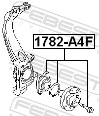 1782A4F Febest Підшипник маточини передньої/задньої