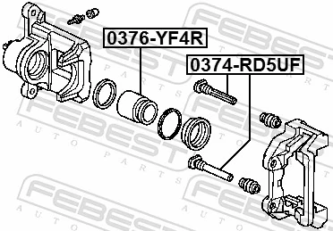 0376YF4R Febest Поршень супорта гальмівного, заднього
