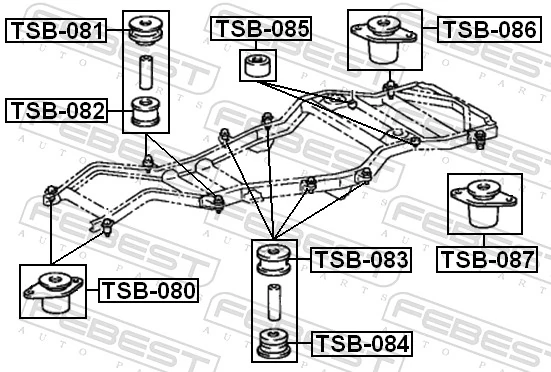TSB080 Febest Кріплення платформи