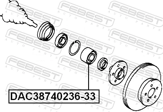 DAC3874023633 Febest Підшипник маточини передньої