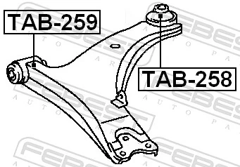 TAB258 Febest Сайлентблок переднього нижнього важеля