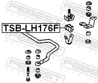 TSBLH176F Febest Втулка стабілізатора переднього