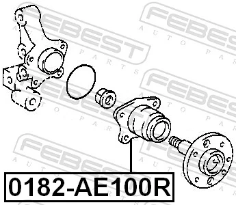 0182AE100R Febest Підшипник ступиці задньої