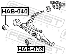 HAB040 Febest Сайлентблок переднього нижнього важеля