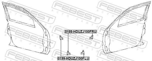 0199HDUZJ100FLU Febest Завіса передніх дверей