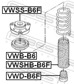VWSSB6F Febest Кріплення переднього амортизатора