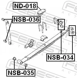 NSB035 Febest Сайлентблок задньої ресори, передній