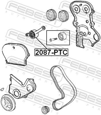 2087PTC Febest Ролик натягувач