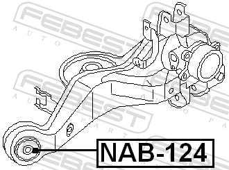 NAB124 Febest Сайлентблок задньої підвіски